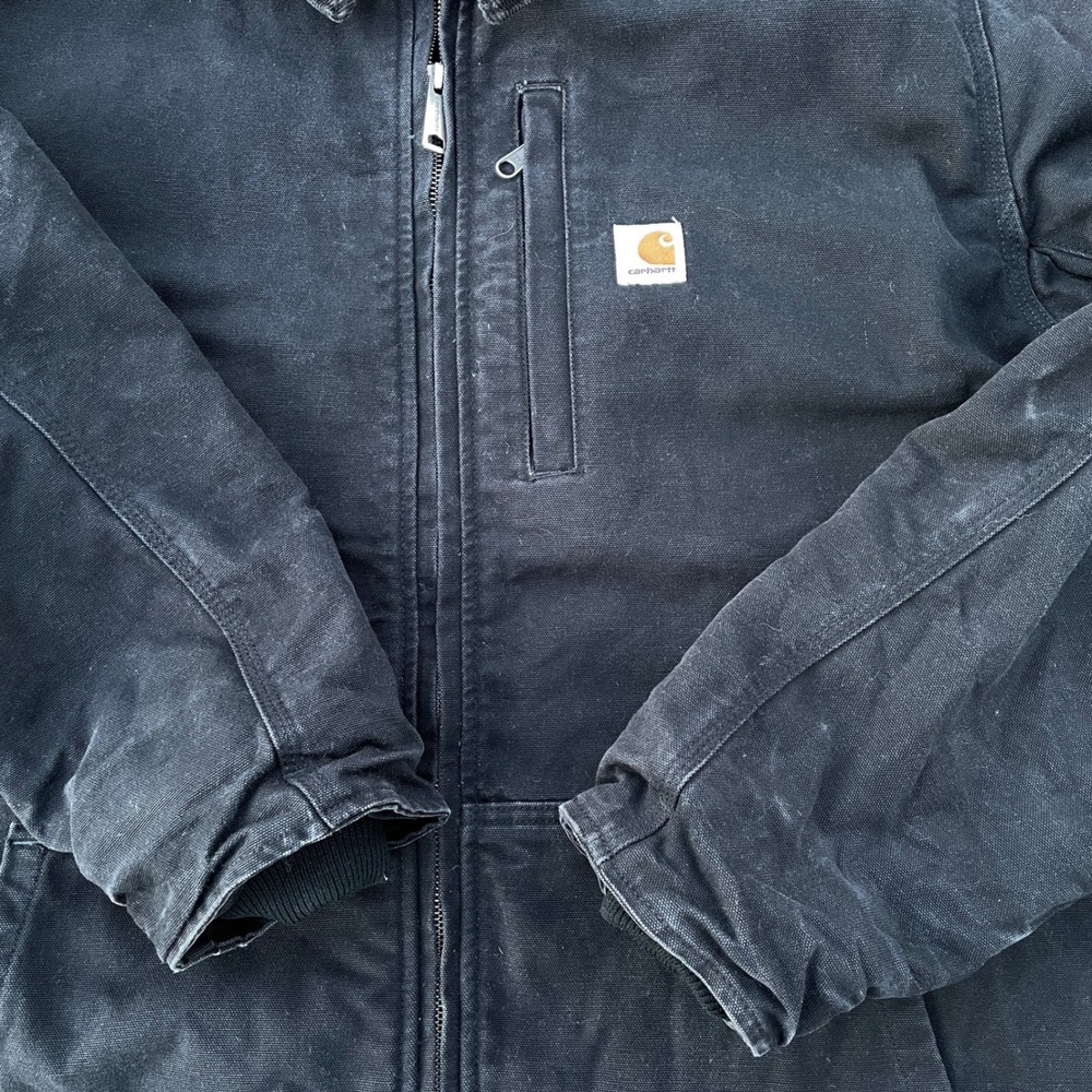 Carhartt Full Swing Jacket Mens XL Tall Black Workwear Fleece Lined 103370 - Picture 2 of 10